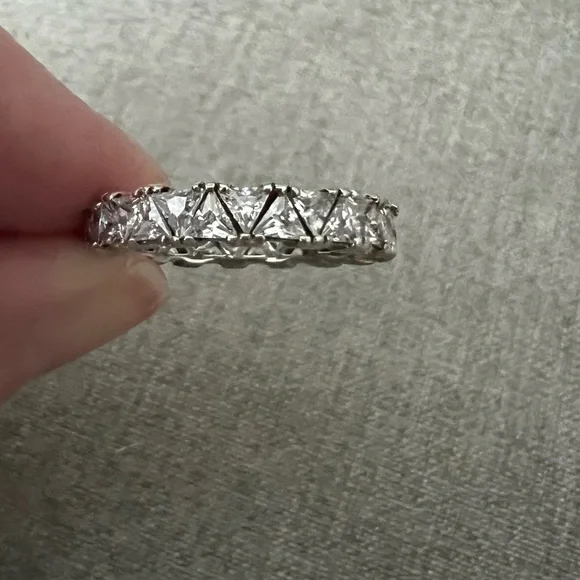 2.80 Ct Trillion cut Eternity Anniversary Band Wedding Ring - Picture 2 of 6